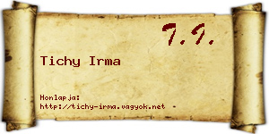 Tichy Irma névjegykártya